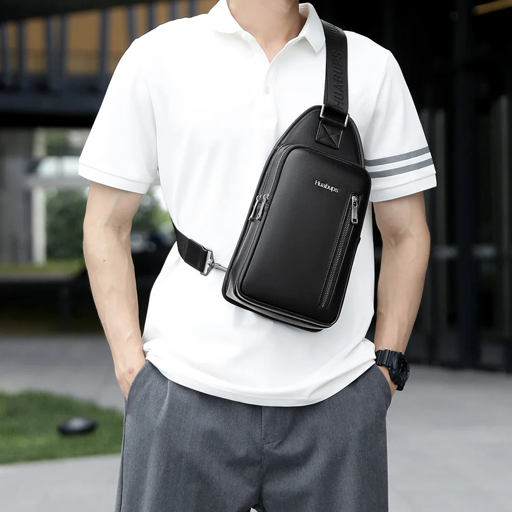 チェスト ハイエンド 大容量 サッチェル メンズ カジュアル ショルダー 多機能 防水 クロスボディ シンプルでスタイリッシュなチェストバッグ