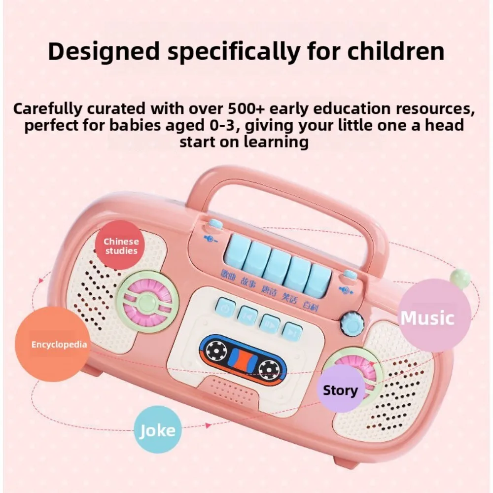 Máquina educacional recarregável de aprendizagem para bebês, brinquedo de história musical para crianças de 6 meses e 1 ano de idade, diversão para desenvolvimento inicial