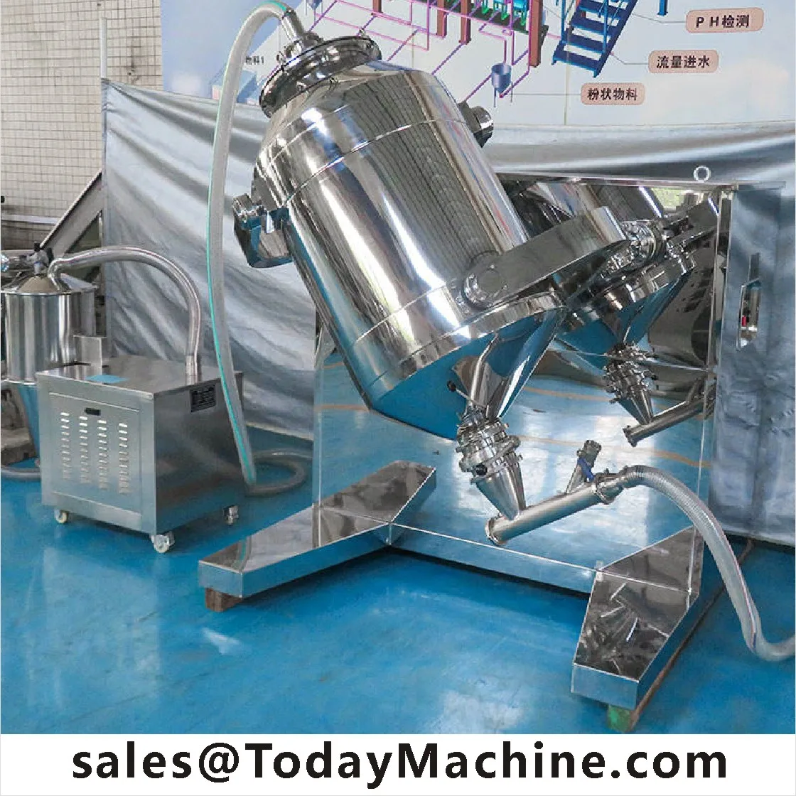Stainless Steel 3D Swing Rotating 3 Dimensional Stirrer Blender Powder Mixer for Flour Herbs Additive