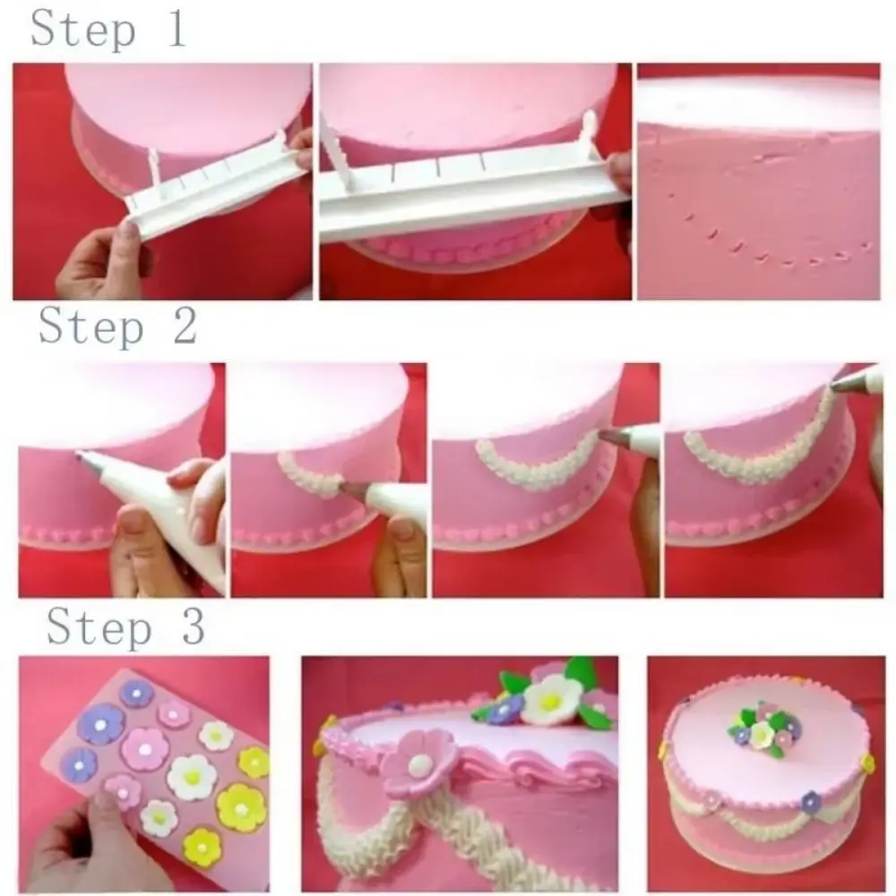 5Pcs Flexible Fondant Cake Arc Ruler Reusable Multi Size Cake Decorating Tools Adjustable Arc Graduated Scale