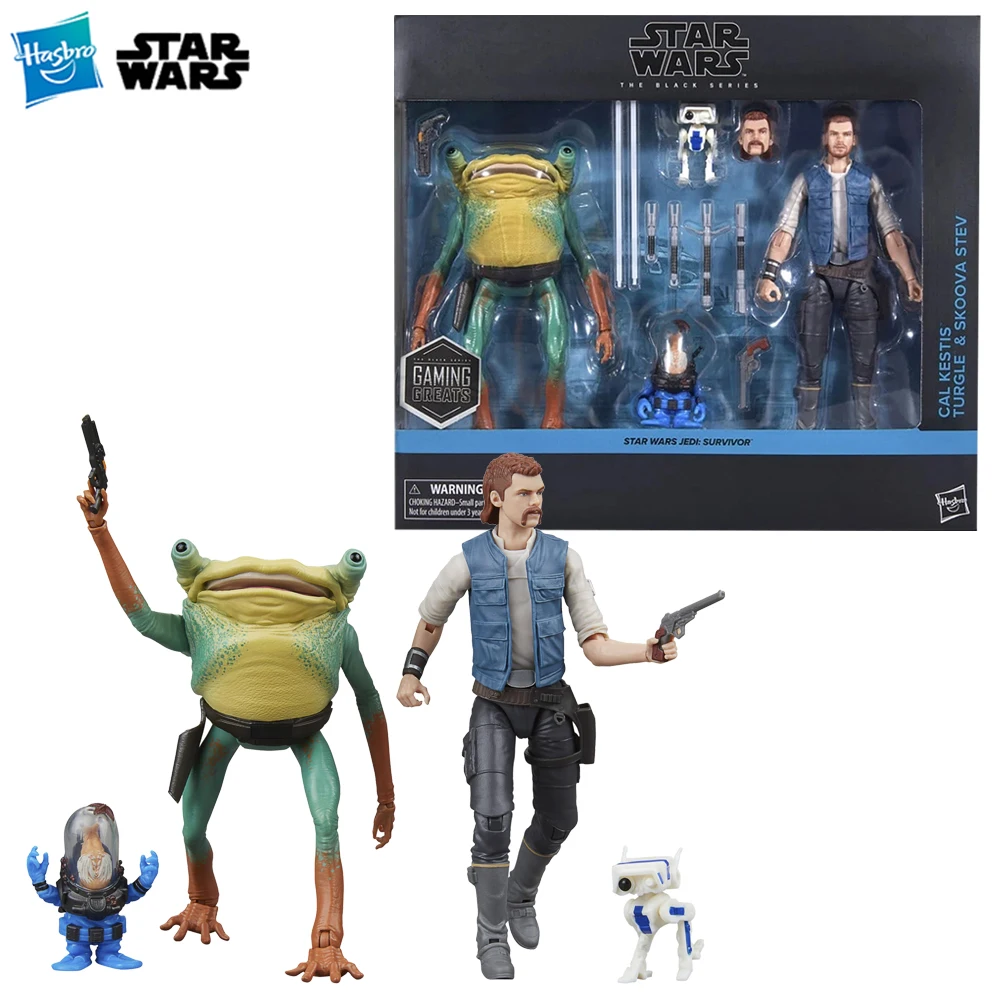 

In-Stock Hasbro Star Wars Gaming Greats The Black Series Cal Kestis, Turgle & Skoova Stev 6-Inch-Scale Action Figure Model Toys