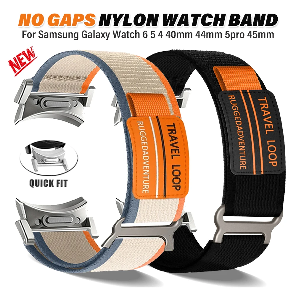 Quick Fit Trail Nylon Loop Band For Samsung Galaxy 6 5 4 40mm 44mm 6 Classic 43mm 47mm Sports Strap For Watch 5pro 45mm Bracelet