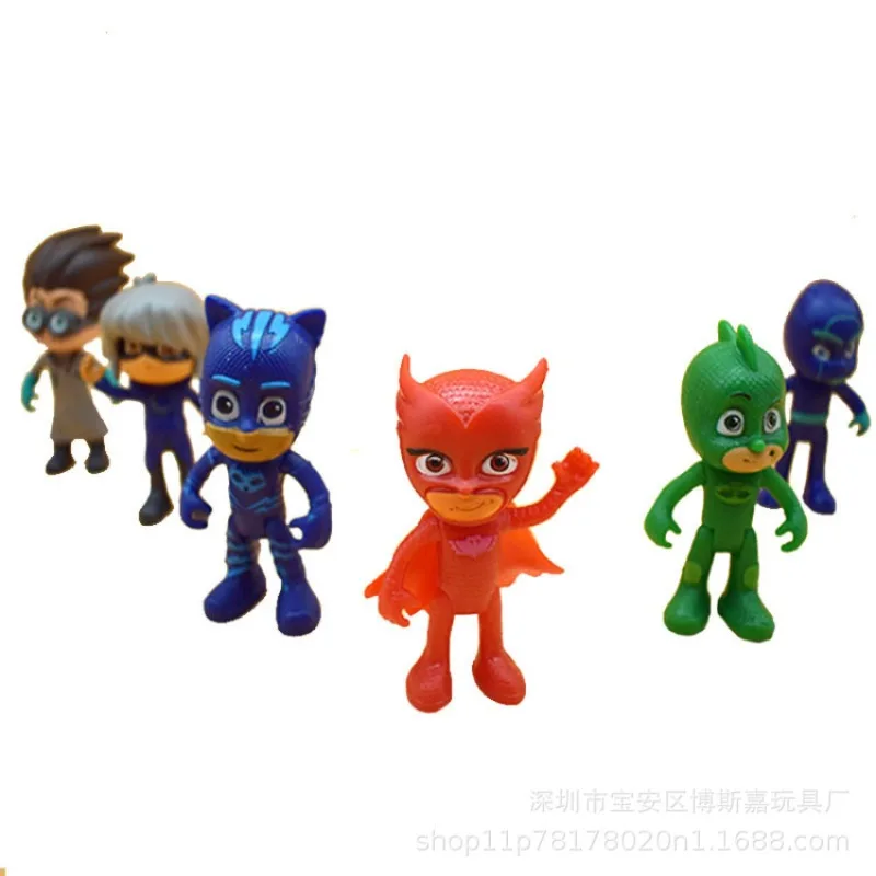 PJ Mask Toy Set Anime Figure Action Figure Catboy Owlette Style PVC Statue Collection Model Kid Doll Presents for The Children