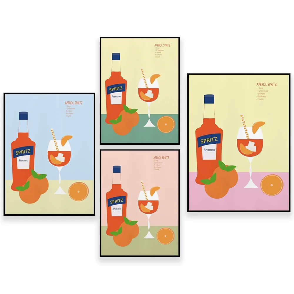 Aperol Spritz Poster | Aperol Poster | Poster | Kitchen Poster | Alcohol Poster | Geometric Poster | Abstract poster