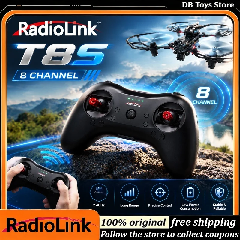 Radiolink T8S 8 Channel RC Remote Controller Handle 4 Mixing Control APP Parameter Adjustment For RC Airplane Vehicle Robot