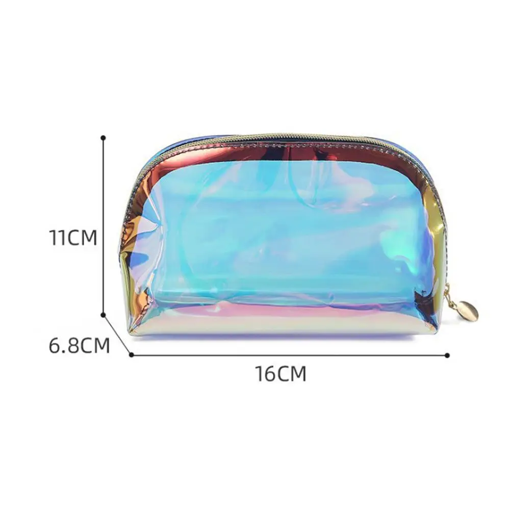 Laser Cosmetic Bag Women Makeup Case PVC Transparent Beauty Organizer Pouch Female Jelly Bag Lady Make Up Pouch