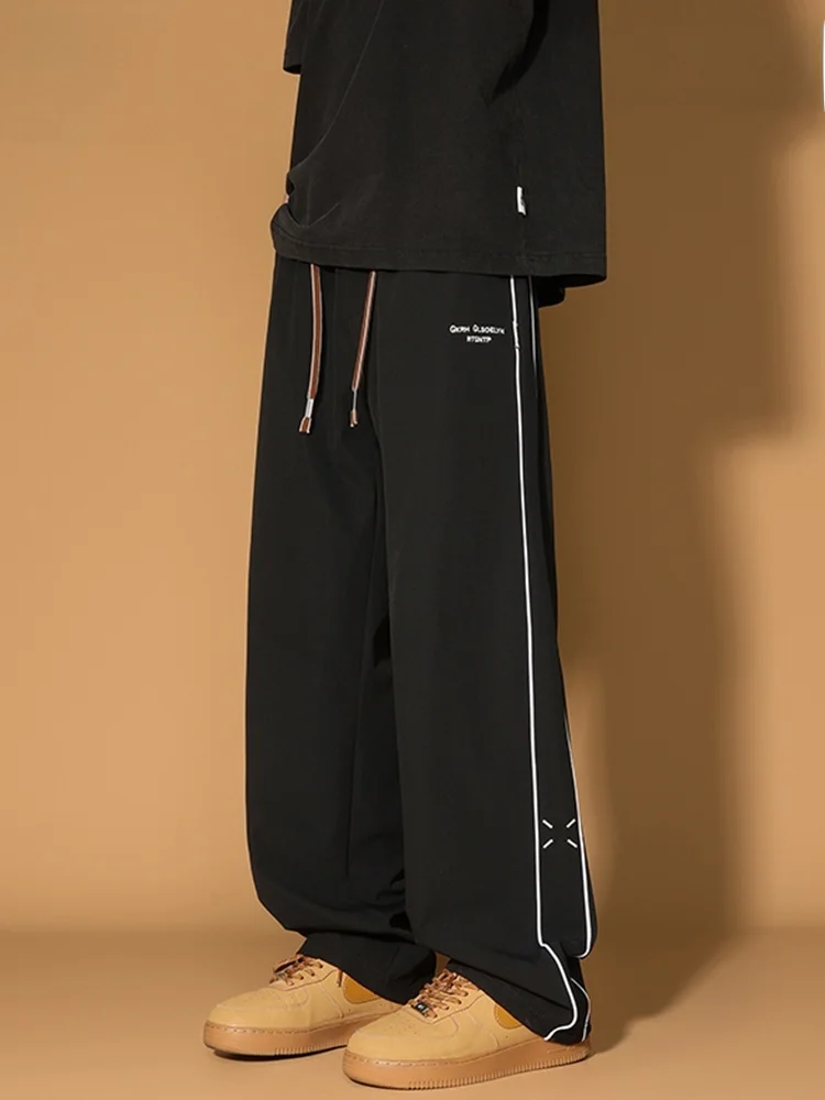 KITH الرجال عارضة الحرير الجليد مستقيم الساق السراويل الأمريكية شارع العليا السراويل الطويلة Faionable الشباب ربيع الخريف ارتداء