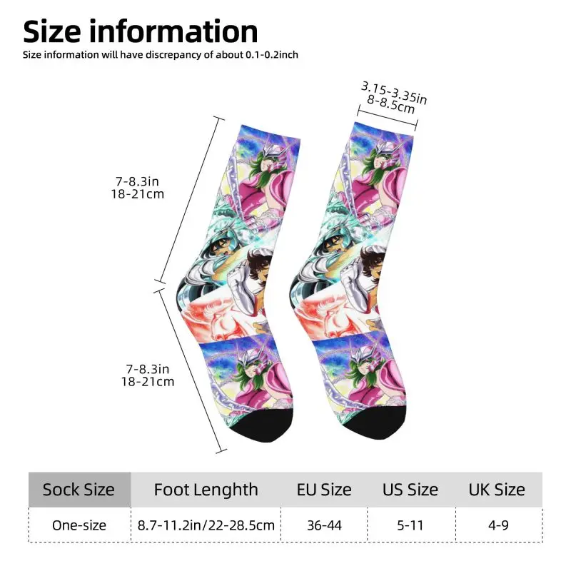 Calcetines de vestir personalizados Saintes Seiya Anime Manga calcetines de tripulación novedosos de moda cálidos para hombres y mujeres