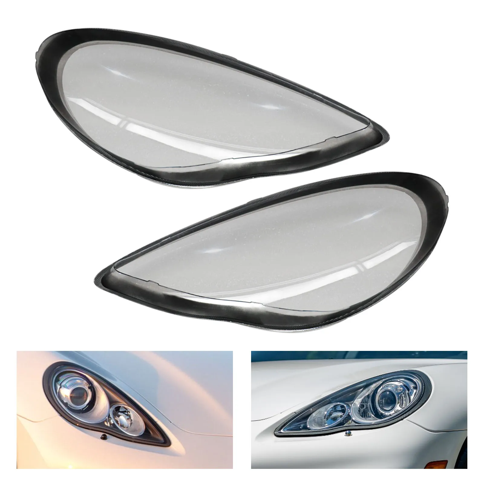 

Car Left & Right Headlight Headlamp Lens Covers For Porsche Panamera 2011-2013