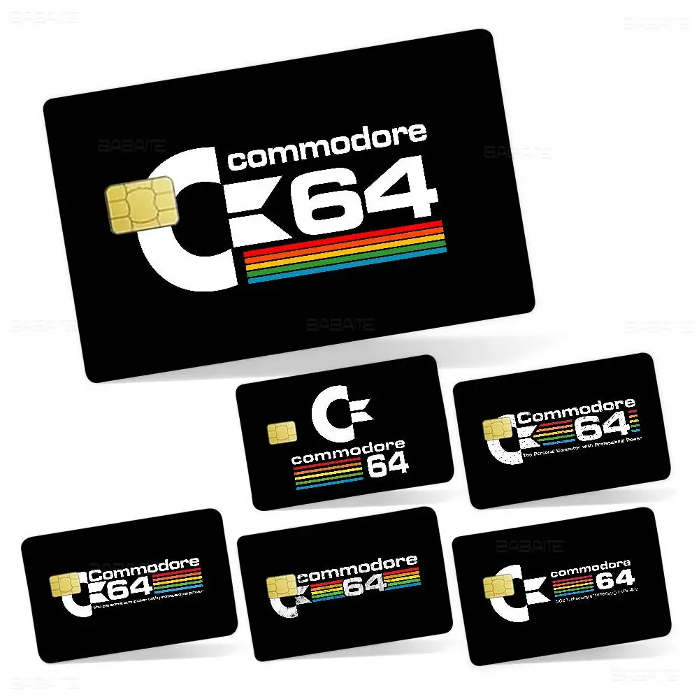 Commodore C64 Logo Anime Young Creidt Card Debit Card Sticker Film Case Front Tape for Small Big Chip No Chip