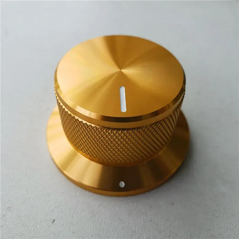 1Pcs Aluminum Knob Cap Potentiometer Knobs Rotary Knurled 44*25mm Silver Highlights Button Volume Switch Tube Amplifier Control