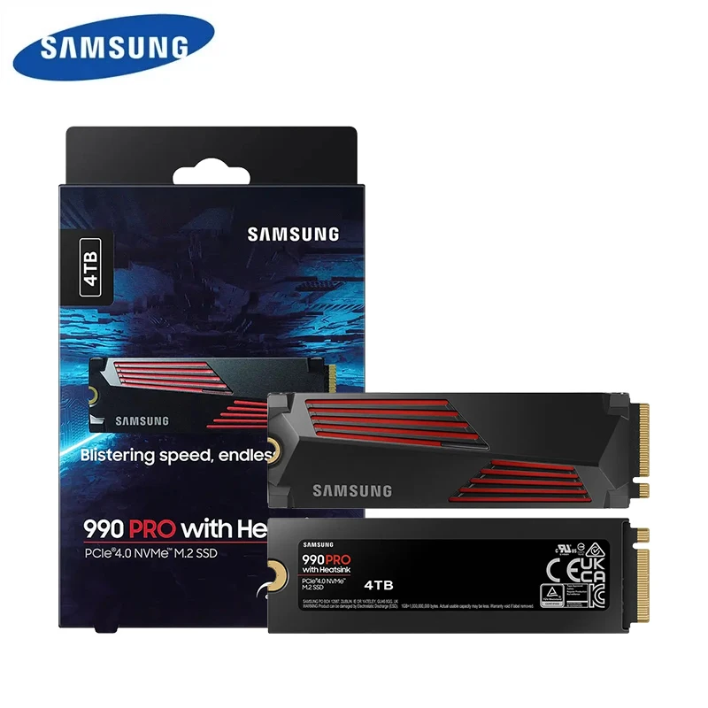 

SAMSUNG SSD 990PRO M.2 NVMe Internal Solid State 1TB 2TB Read Max 7450 Mbps, original SAMSUNG 990PRO With Heatsink