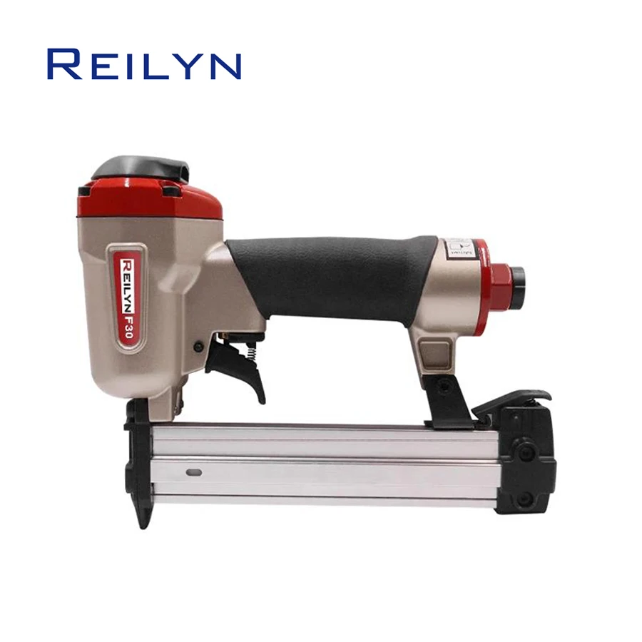Reilyn F30 Pneumatic Upholstery Nailer 18GA Framing Nail Gun Air Stapler Accept Brad Nail 10-30mm for Furniture Sofa Woodworking