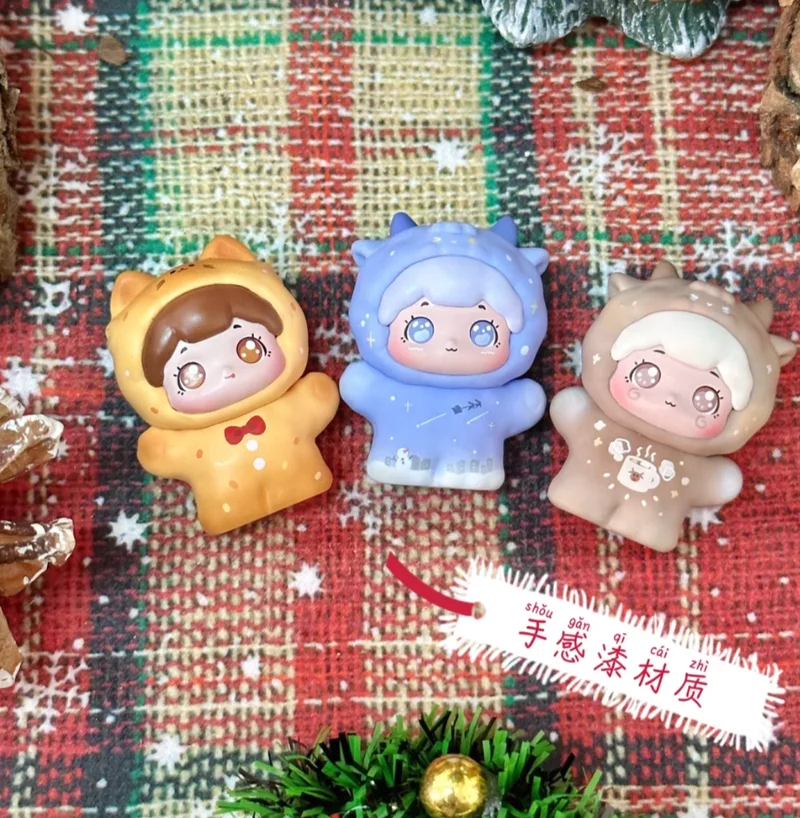 BAOBAO عناق الحيوانات الأليفة متجر زائد عيد الميلاد كرنفال إكليل أورورا سلسلة دمية صندوق أعمى اليدوية سطح المكتب صندوق أعمى سلسلة عيد ميلاد