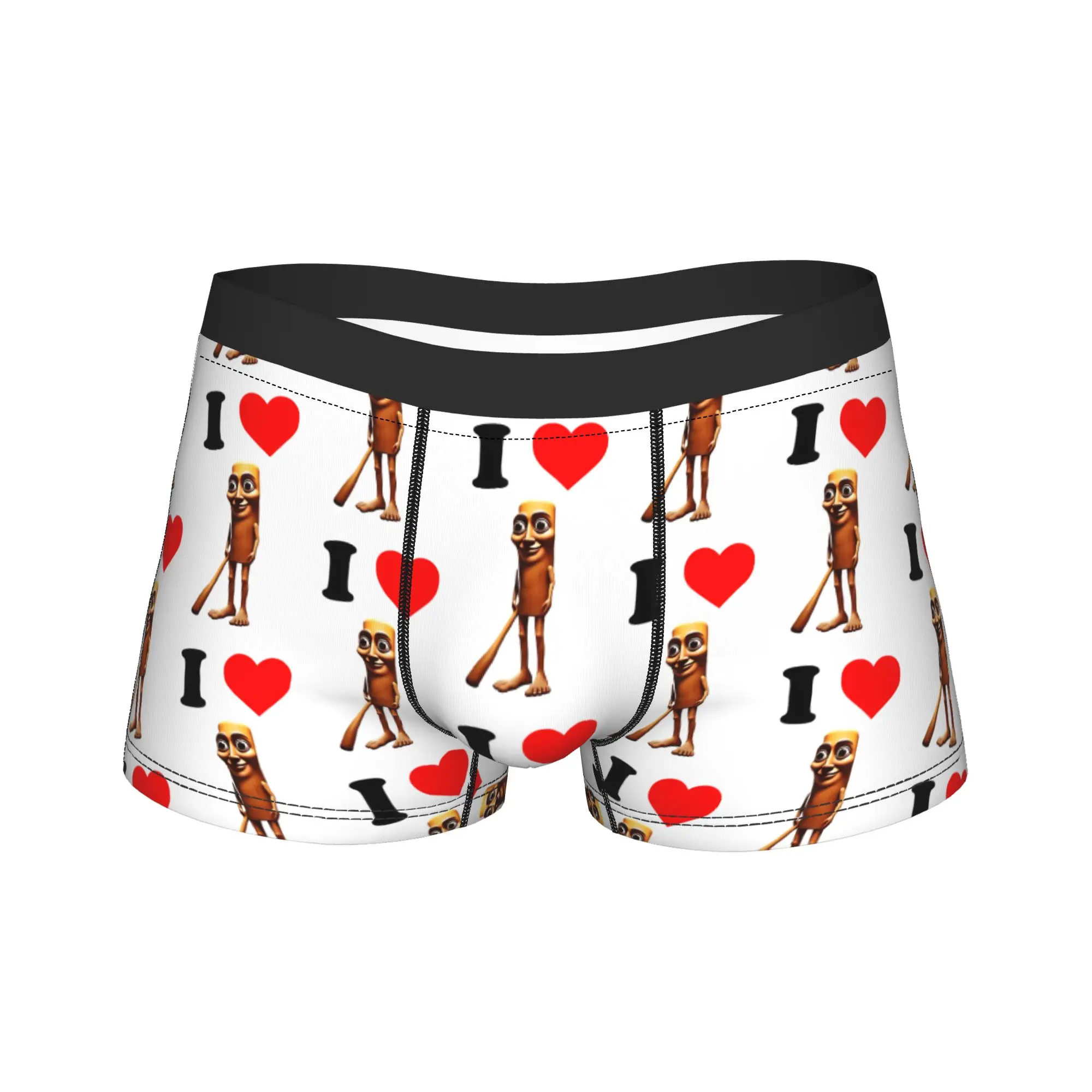 Man's Funny I Heart Tung Tung Tung Sahur  Boxer Shorts,Novelty  Underwear Underpants