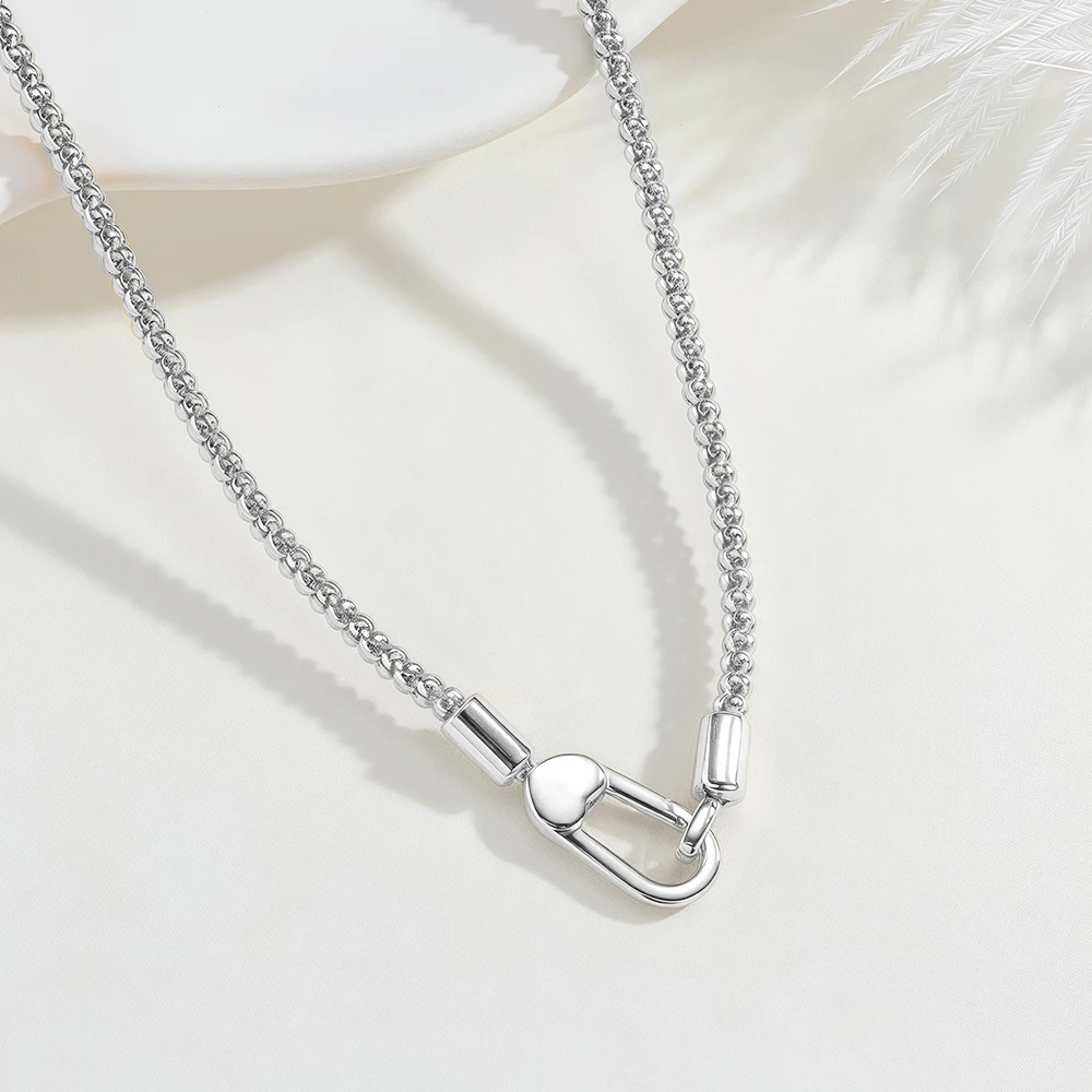 2026 Original Innovative Necklace 925 Sterling Silver Spring Clasp Popcorn Necklace Simple Fashion Women's Necklace Holiday Gift