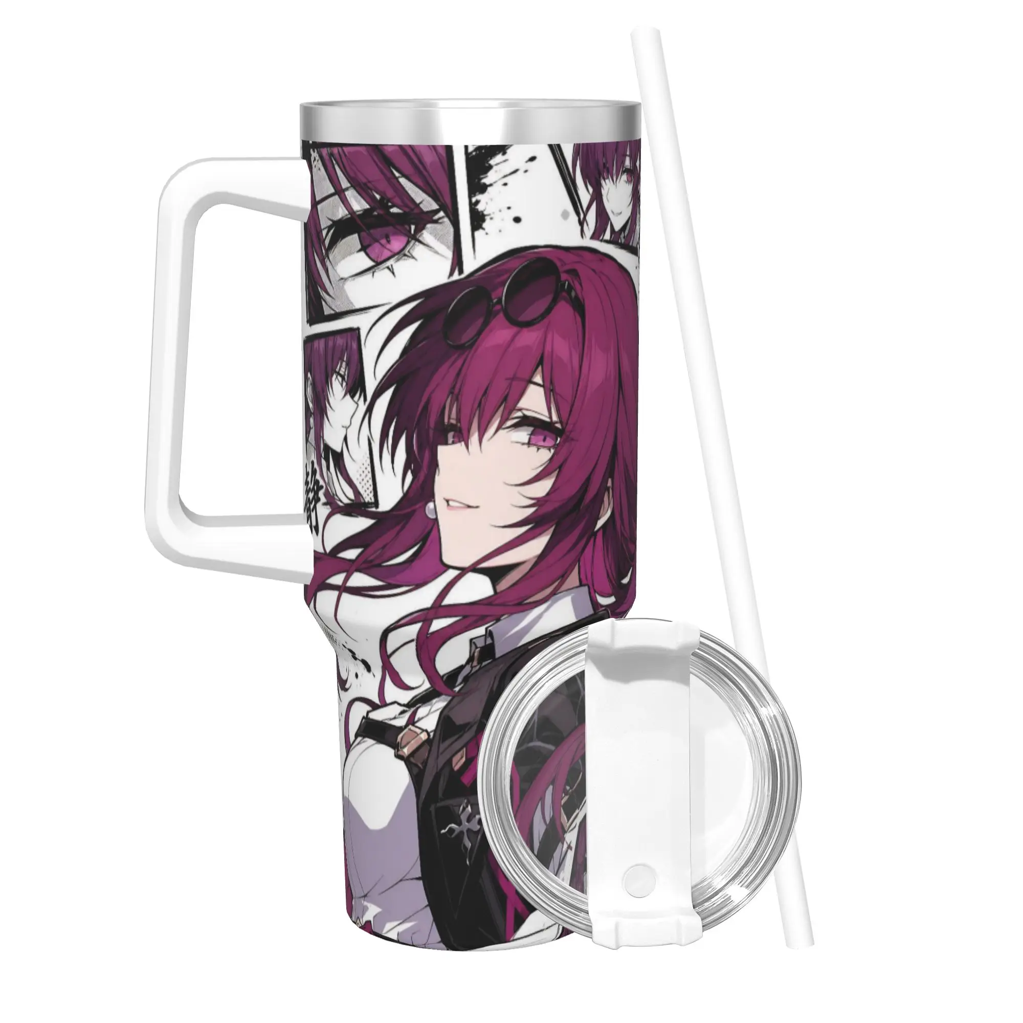 Honkai Star Rail Tumbler With Straw  Stainless Steel Tumblers Mug Double Wall Vacuum Insulated for Cold Or Hot 40oz