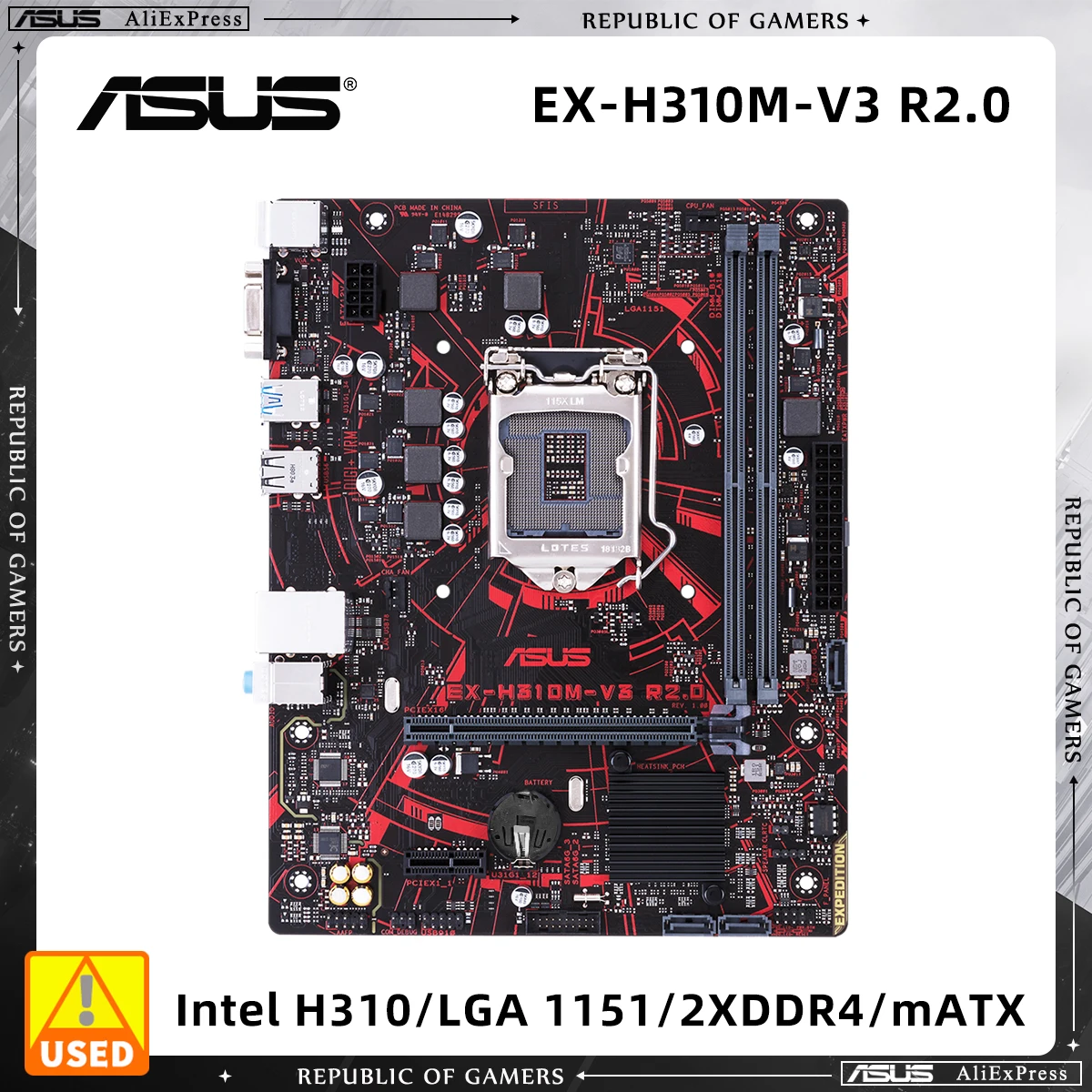 ASUS EX-H310M-V3 R2.0 Motherboard LGA1151 Support i9-9900K i7-9700K i5-9400F CPU Intel H310 Chipset 2xDDR4 PCI 3.0 DVI Micro ATX