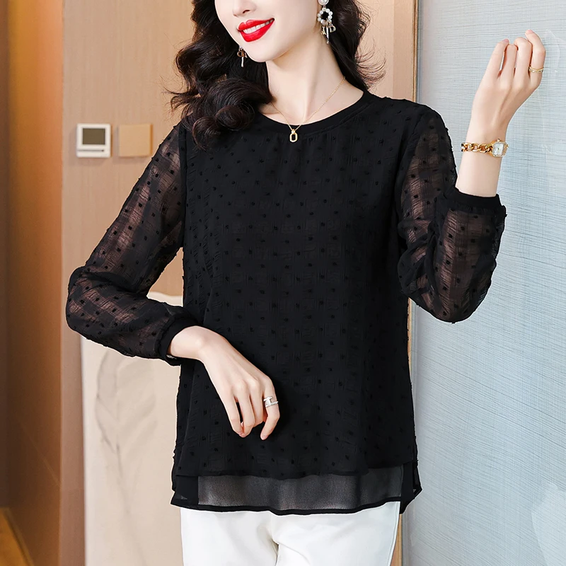 2024 Spring New Black Shirt Women's High end Top Luxury Big Brand Intellectual Temperament Western Fashion Small Shirt