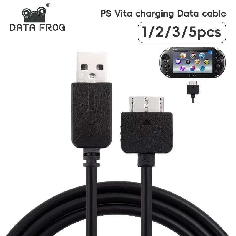 DATA FROG 1/2/5 Uds Cable cargador de sincronización de datos de transferencia USB línea de carga para PlayStation Psv1000 Psvita PS Vita Cable adaptador de corriente