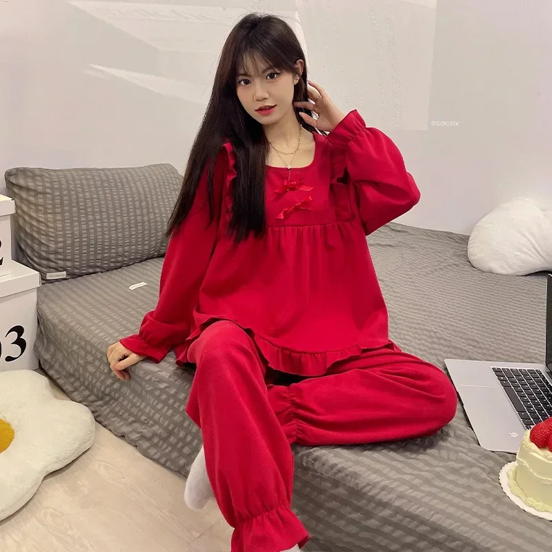 Pajama Pants Set Couple's Clothing Homewear Spring Autumn Thin Comfortable Casual Simple Stylish Versatile Loose Fit Large Size