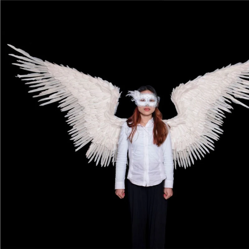 Christmas New Halloween Feather Adult Outdoor Party Show Real Hair Big Feather Wings