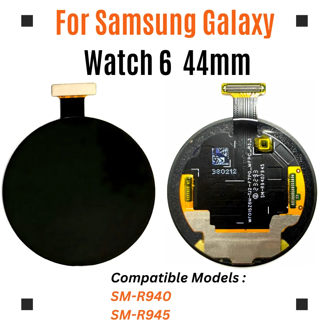 Para Samsung Galaxy Watch 6 44mm SM-R940 SM-R945: Tela LCD com Digitalizador Touch AMOLED Completa para Substituição