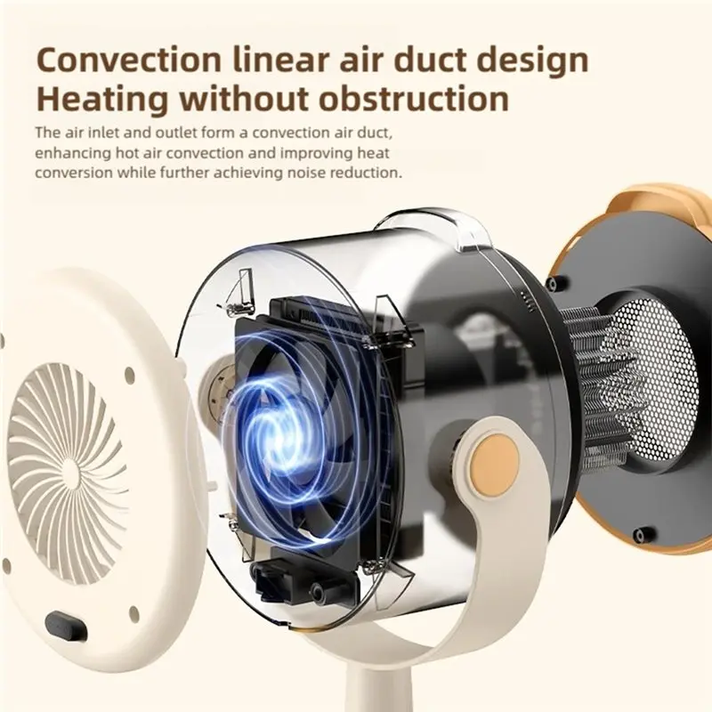 【GRATEFUL】EU Plug Portable Mini Heater For Home Office Bedroom Desktop Space Heating Dual Warm Air Settings Powerful