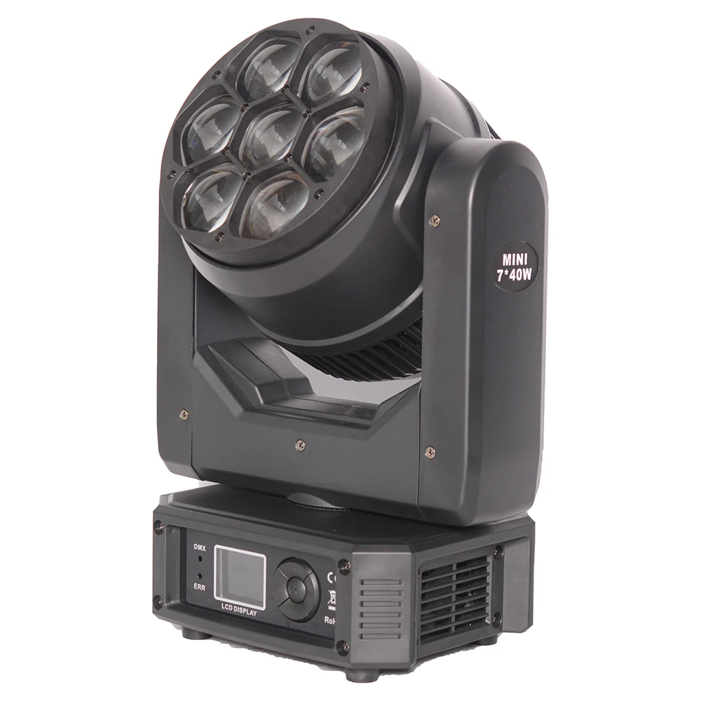 

Stage Lights Mini 7x40W RGBW 4in1 Led Zoom Moving Head Wash Beam Light