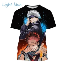 Jujutsu Kaisen เสื้อยืดลำลองพิมพ์ลาย3D ยอดนิยมอนิเมะคลาสสิกแฟชั่นฮาราจูกุของผู้ชายเสื้อยืดเสื้อยืด gojo Satoru