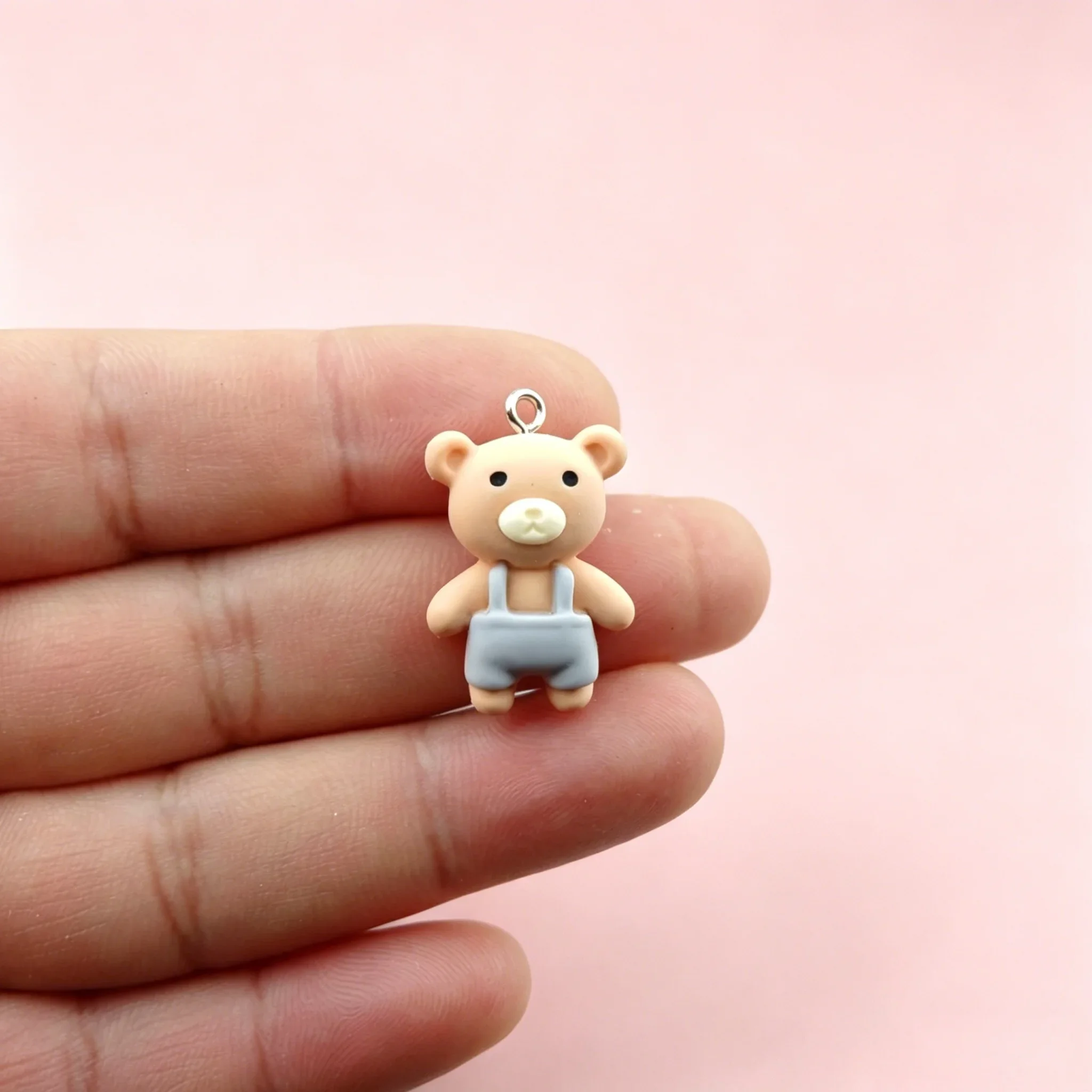10Pcs Kawaii Bear Bunny Resin Pendants Cute Animal Charms for DIY Earrings Keychain Jewelry Making view 3