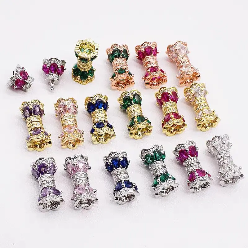 

1pieces red green blue zircon clasp hook necklace connector
