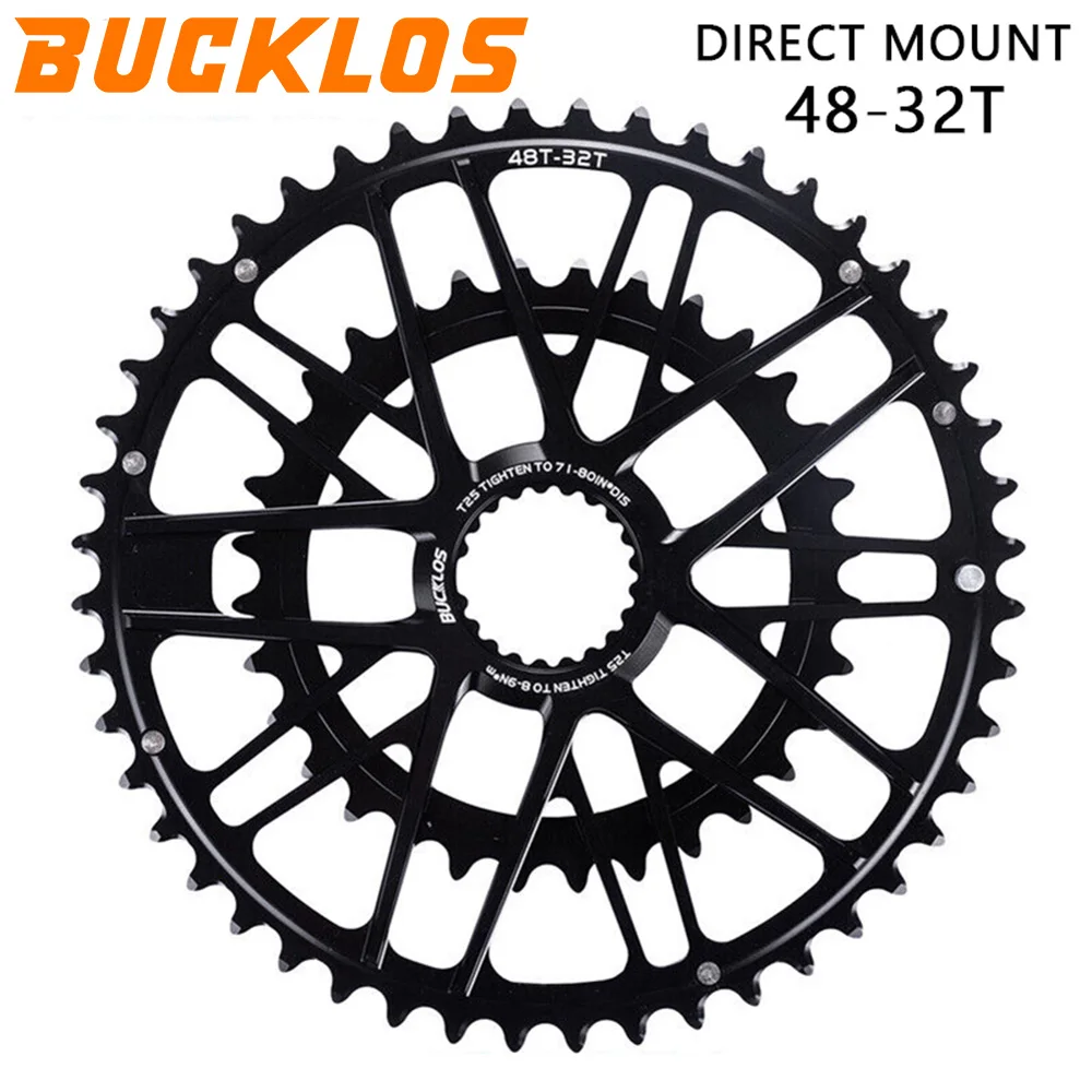 BUCKLOS Direct Mount Chainring for SHIMANO Road Bike Chainring 48-32T 50T Single Double Speed Folding Bicycle Chainwheel