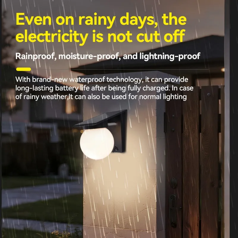 

Solar Ball Warm/White/RGB Light for Garden, Patio, Porch, Yard, Outdoor Waterproof Wall Lamp Creates Cozy Ambiance