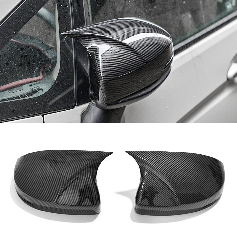 For Honda CITY GM6 2014-2020 car with horn Rearview mirror cover trim, Ballade Grace black carbon fibre Side Mirror Covers  2015