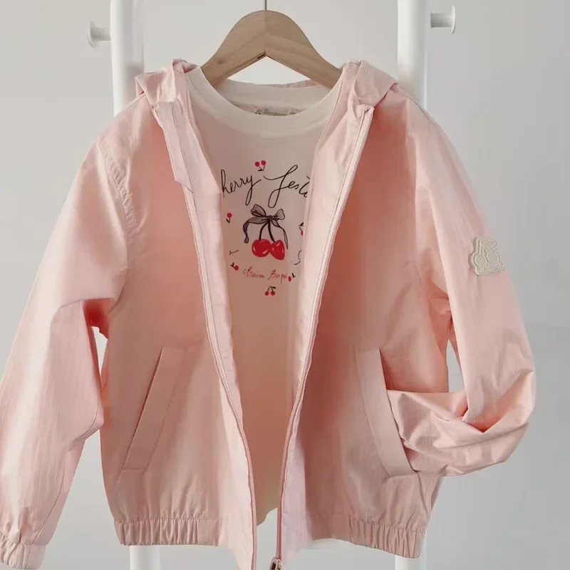 Pre-sale(ship April) 2025 BP Spring Pink Jackets Girl Coats Toddler Girls Clothes Birthday Coat Hooded Sunscreen Jacket Kid Coat