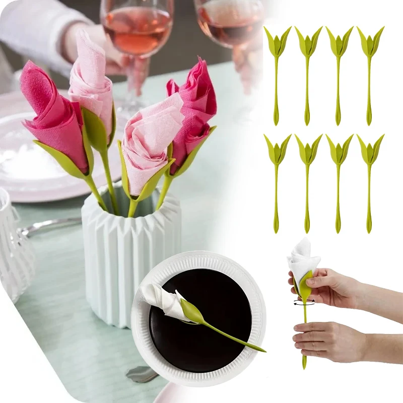 Floral Napkin Holder Decorative Multi Purpose Table Centerpiece for Weddings Parties Casual Dining Functional Decor