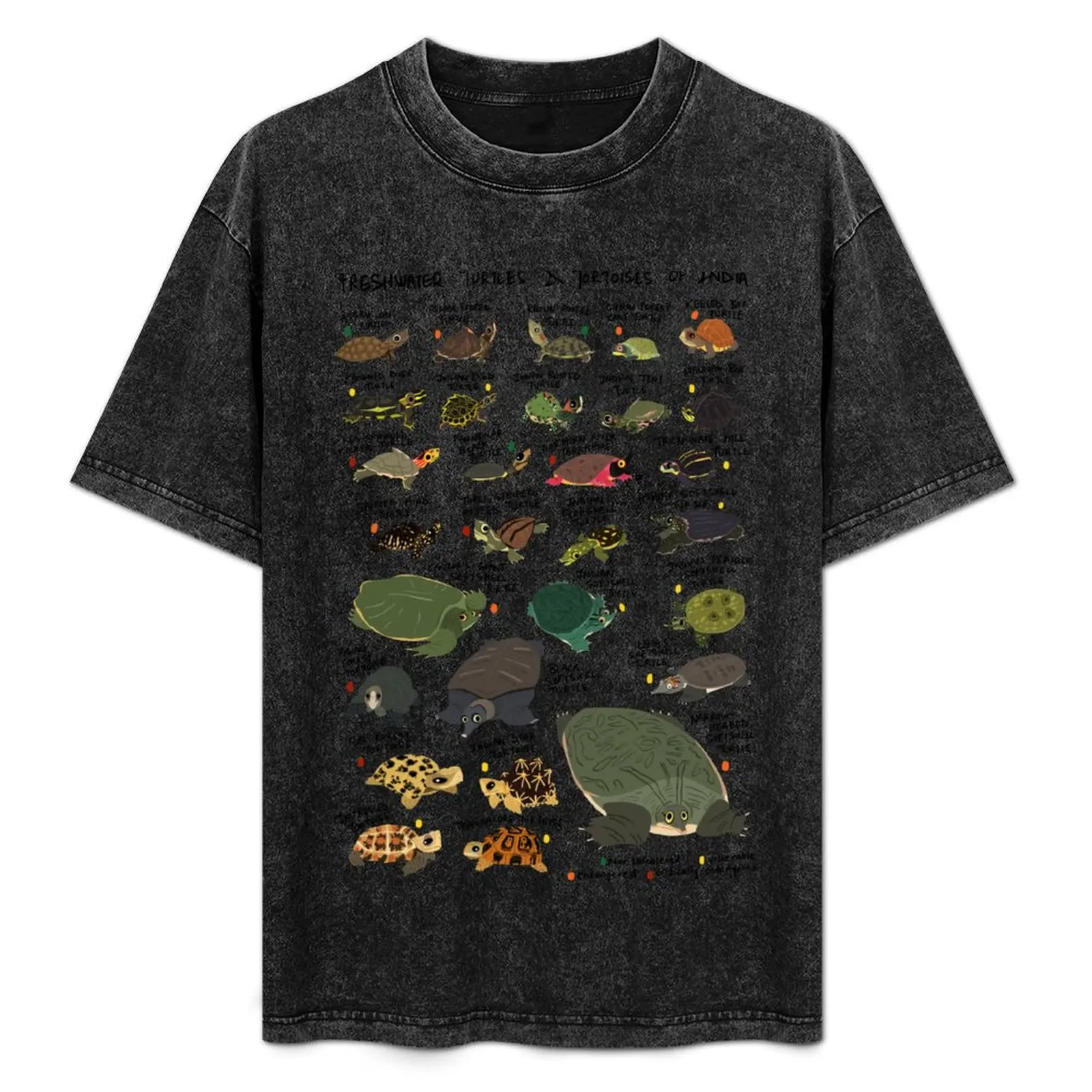 

Freshwater Turtles and Tortoises of India T-Shirt Outdoor Work Short Sleeve Top