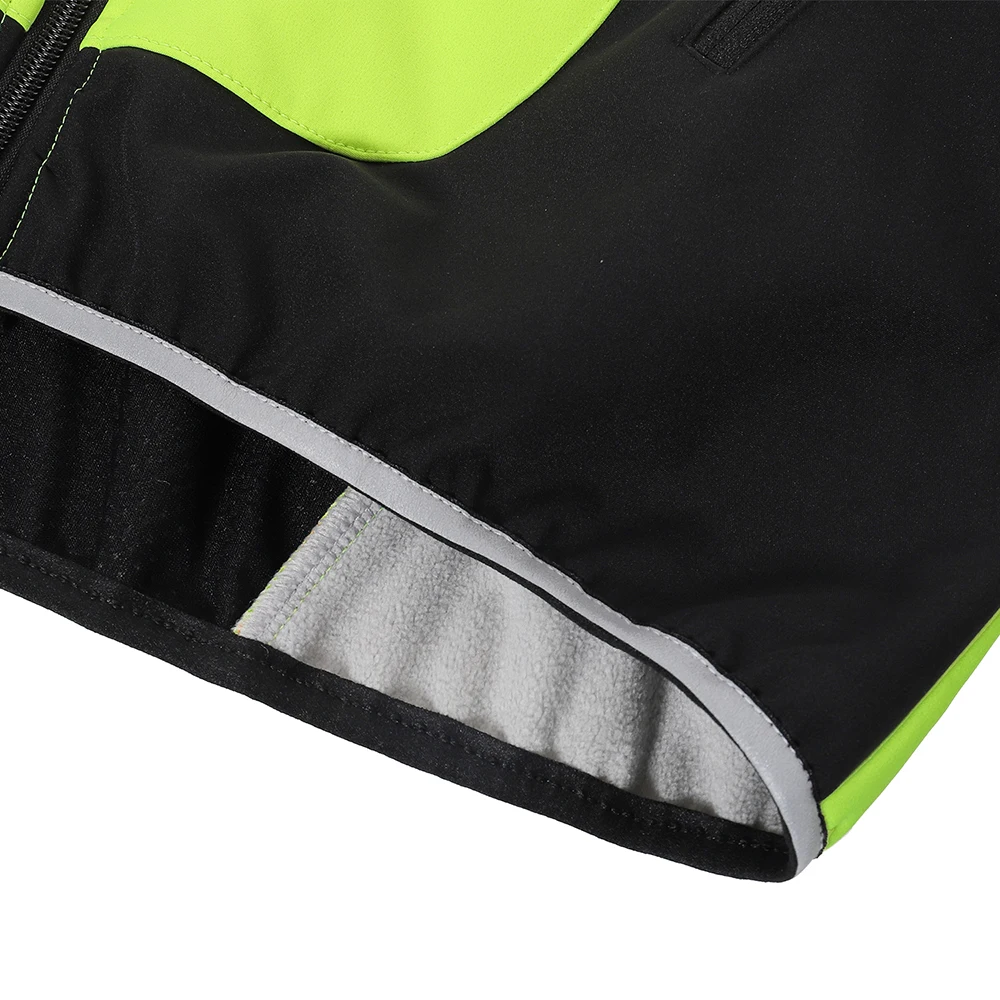 ARSUXEO Men\'s Winter Warm Cycling Jacket Windproof Thermal Fleece Breathable Waterproof Reflective Breathable MTB Clothing 20B