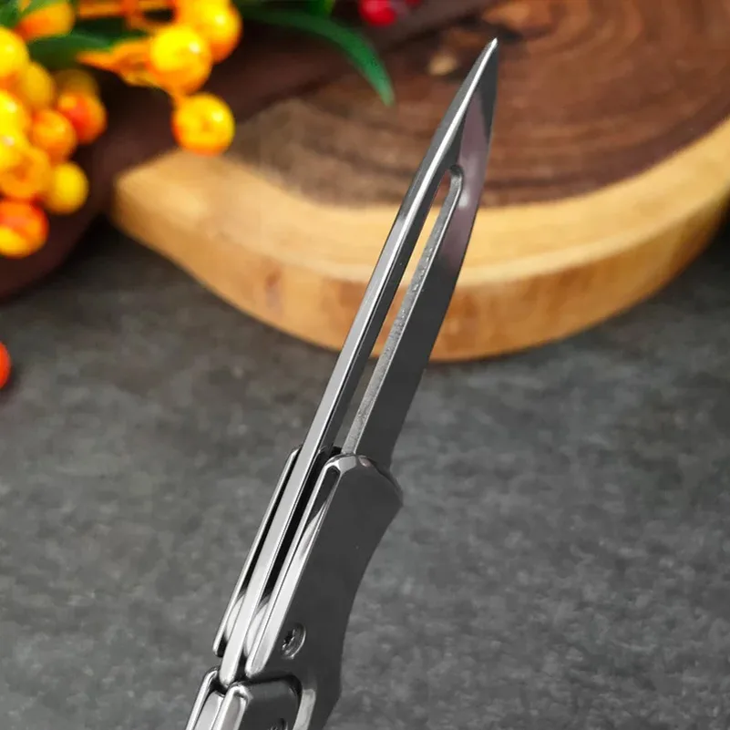 Klappmesser für Grill, Fleisch, Obst und Fisch - Küchenmesser mit Edelstahlgriff - Kochmesser zum Schneiden und Allzweckgebrauch – Detail 8