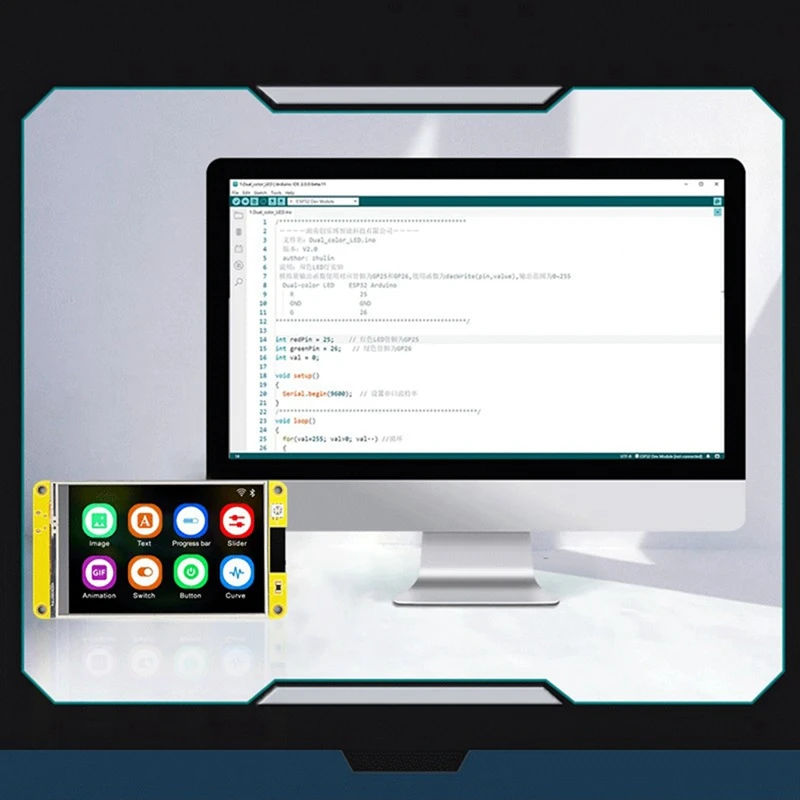 Tela inteligente de 3,5 polegadas para Arduino LVGL ESP32 Wifi e Bluetooth Tela LCD da placa de desenvolvimento - A