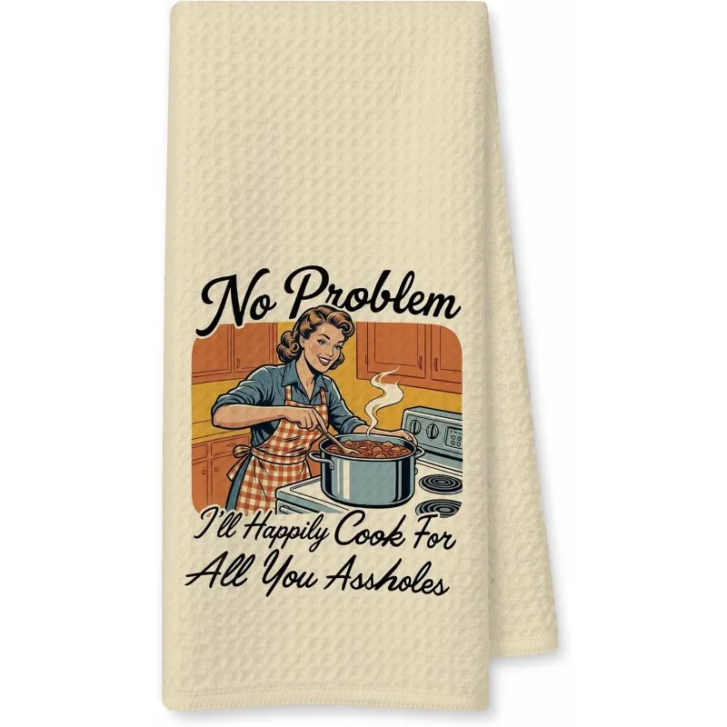 1 humorous 1950s vintage housewife gift kitchen towel, playful housewarming gift