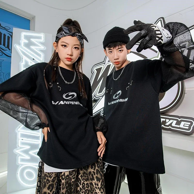 Kids Hip Hop Kostuums Jazzdans Set Meisjes Street Dance Stadium Kleding Jongen Mode Catwalk Show Outfits Competitie Slijtage XH1533