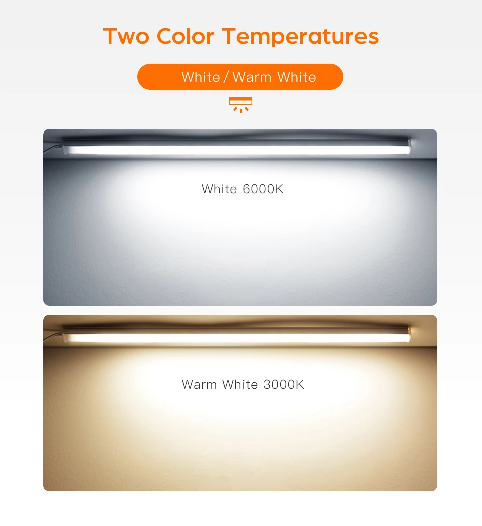 30/40/50CM LED Kitchen Cabinet Light 12V Aluminium Bar Lamp Tube With Penetrable Wood 25mm Touch Motion Sensor Dimmiable Switch