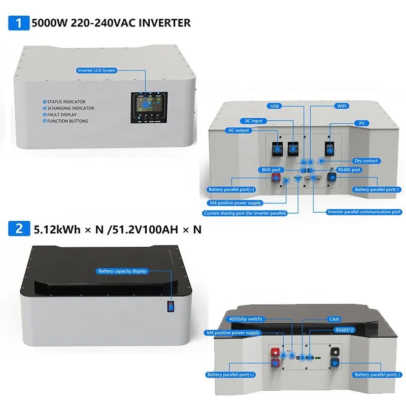 10 Years Warranty ALL In 1 Plug And Play Rack Storage Container 10Kw 15Kw 20Kw 48V LiFePO4 Battery With 5Kw MPTT Inverter