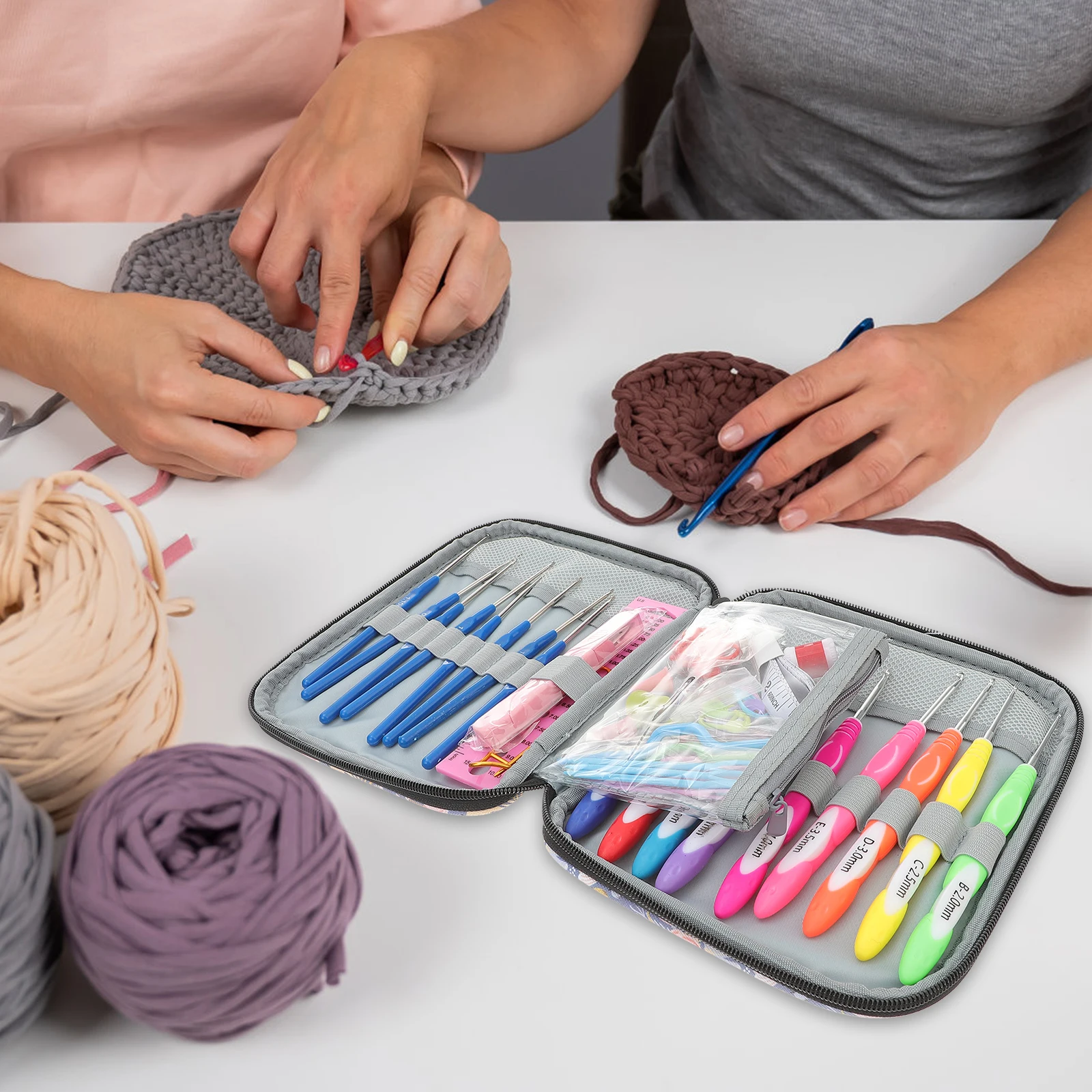 

1 комплект, 1 комплект портативных крючков для вязания своими руками, гладкая, легкая, эргономичная пряжа, принадлежности для вязания, набор для начинающих, шарф, шапка