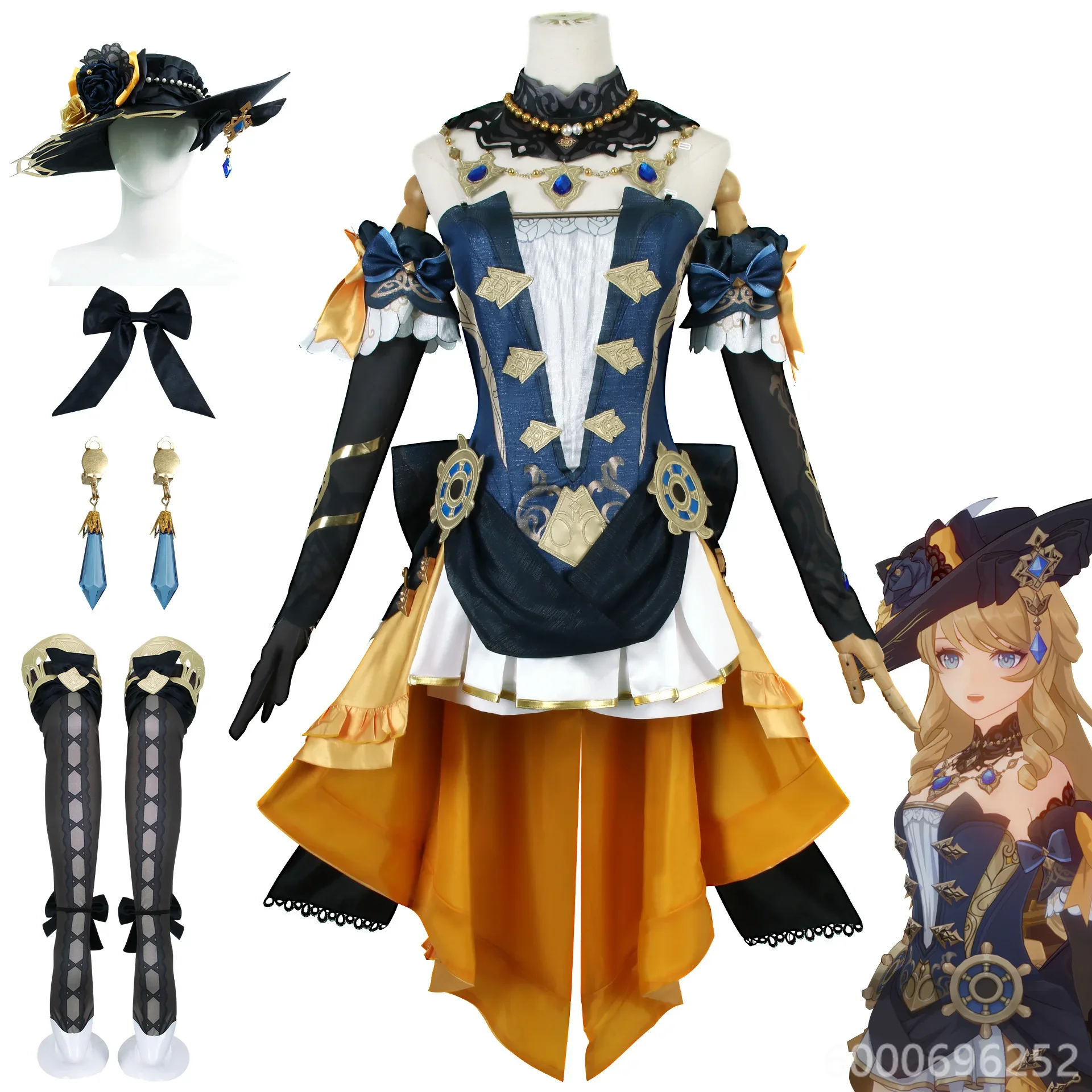 Genshin Impact Navia Costume Cosplay Set completo con parrucca New habenamf9 Naviya alta qualità per Halloween Anime Costume Cosplay Fashion