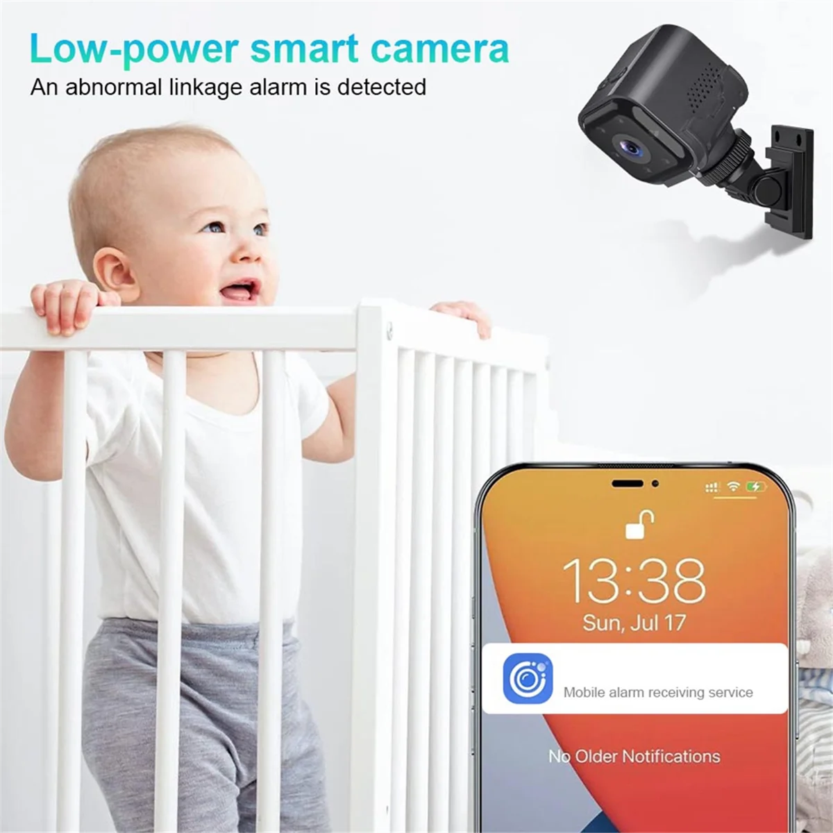N82R AS03 มินิกล้อง Smart Home Security กล้อง HD 1080P การเฝ้าระวังความปลอดภัยแบบไร้สายแบตเตอรี่ในตัว 960mAh Night Vision