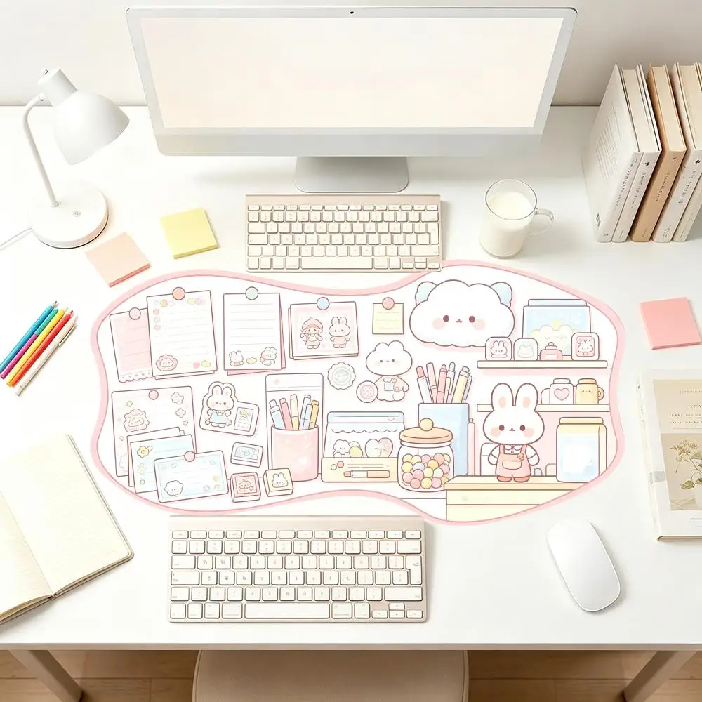 Creative Squirrel Dessert Party Special Shaped Mouse Pad Smooth Cloth Surface For Girls Bedroom