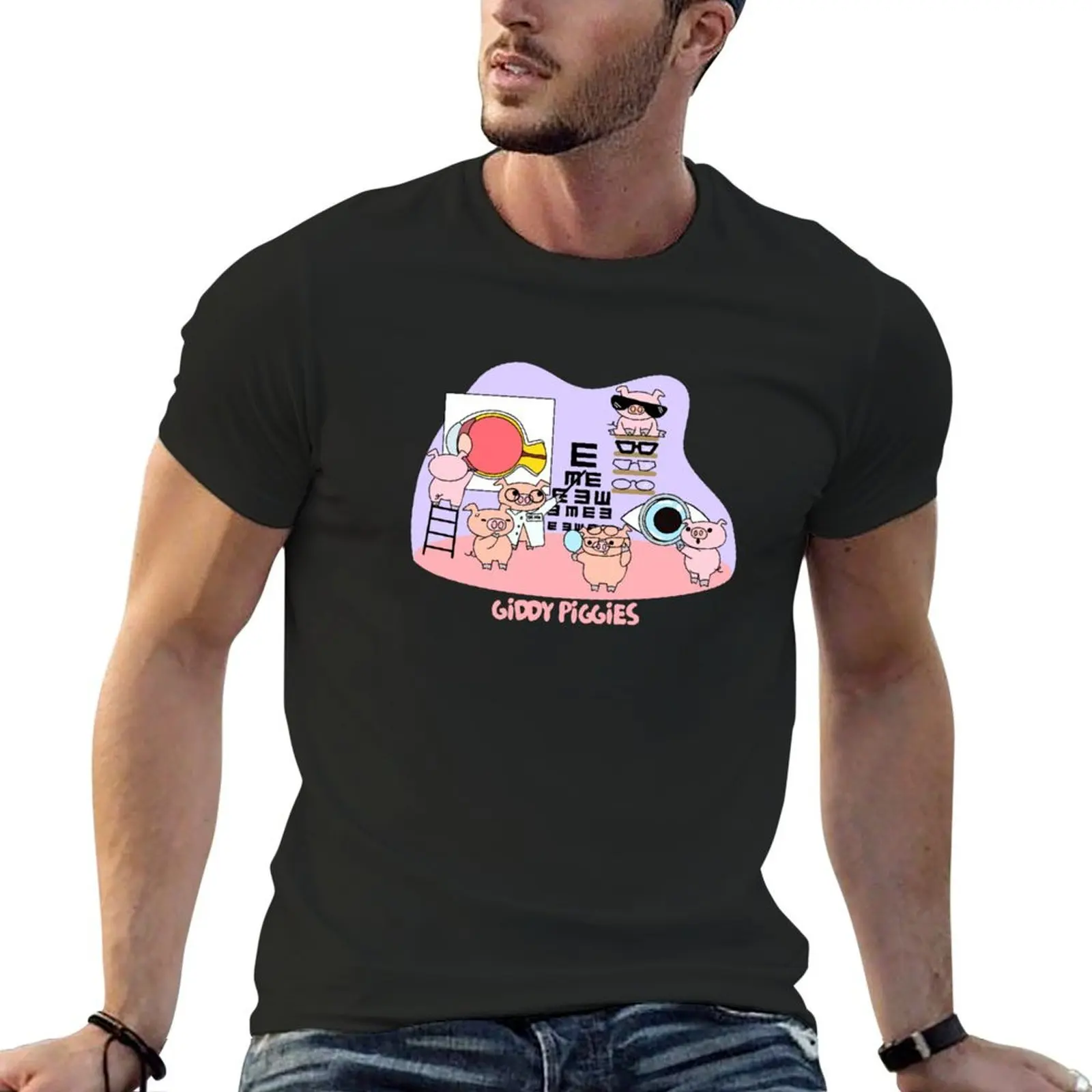 Giddy Piggies Eye Exam T-Shirt Aesthetic clothing shirts graphic tees kawaii clothes mens t shirts pack